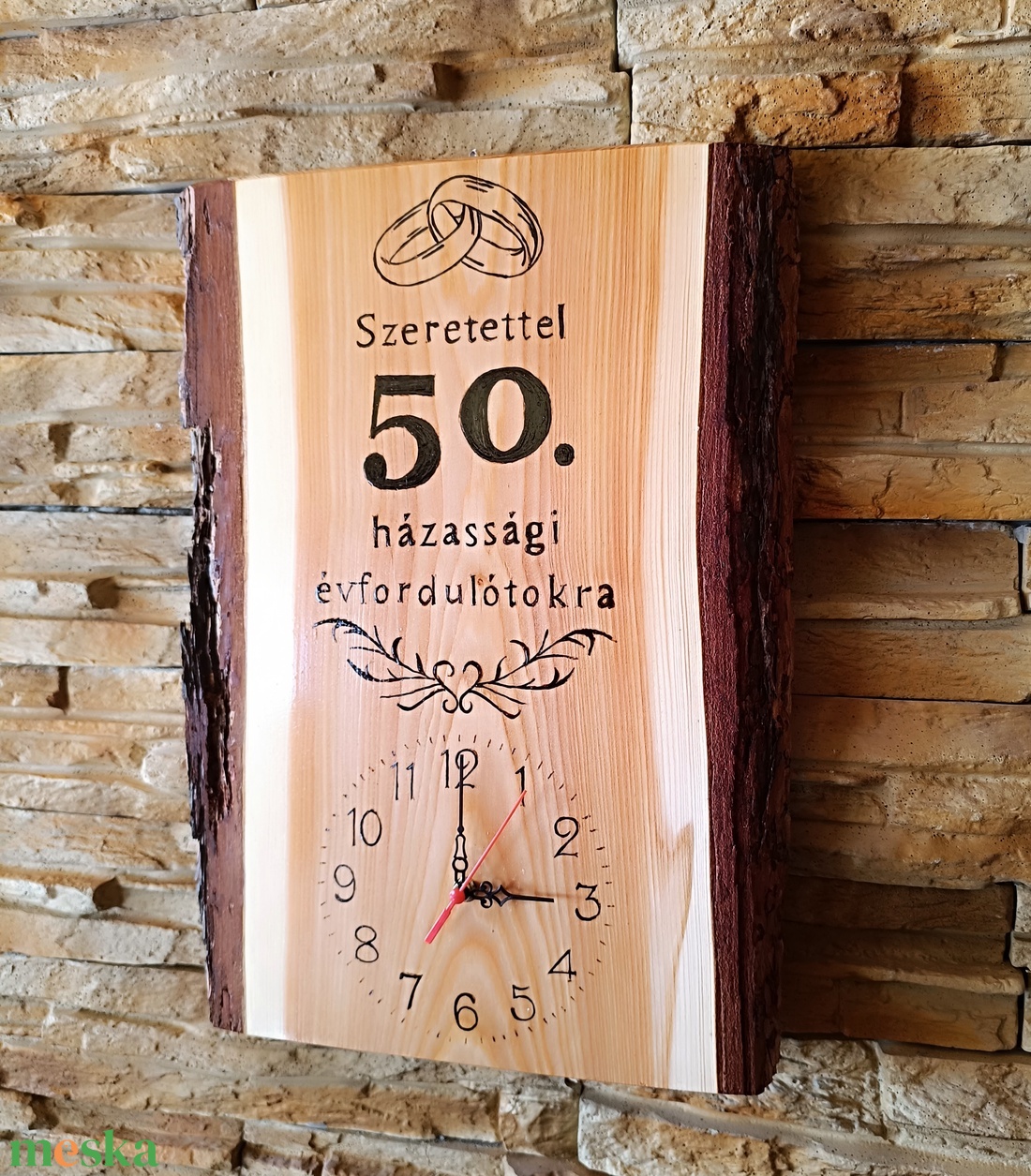 Fa falióra 50. házassági évforduló alkalmából - otthon & életmód - dekoráció - fali és függő dekoráció - falióra & óra - Meska.hu Fa falióra 50. házassági évforduló alkalmából - otthon & életmód - dekoráció - fali és függő dekoráció - falióra & óra - Meska.hu