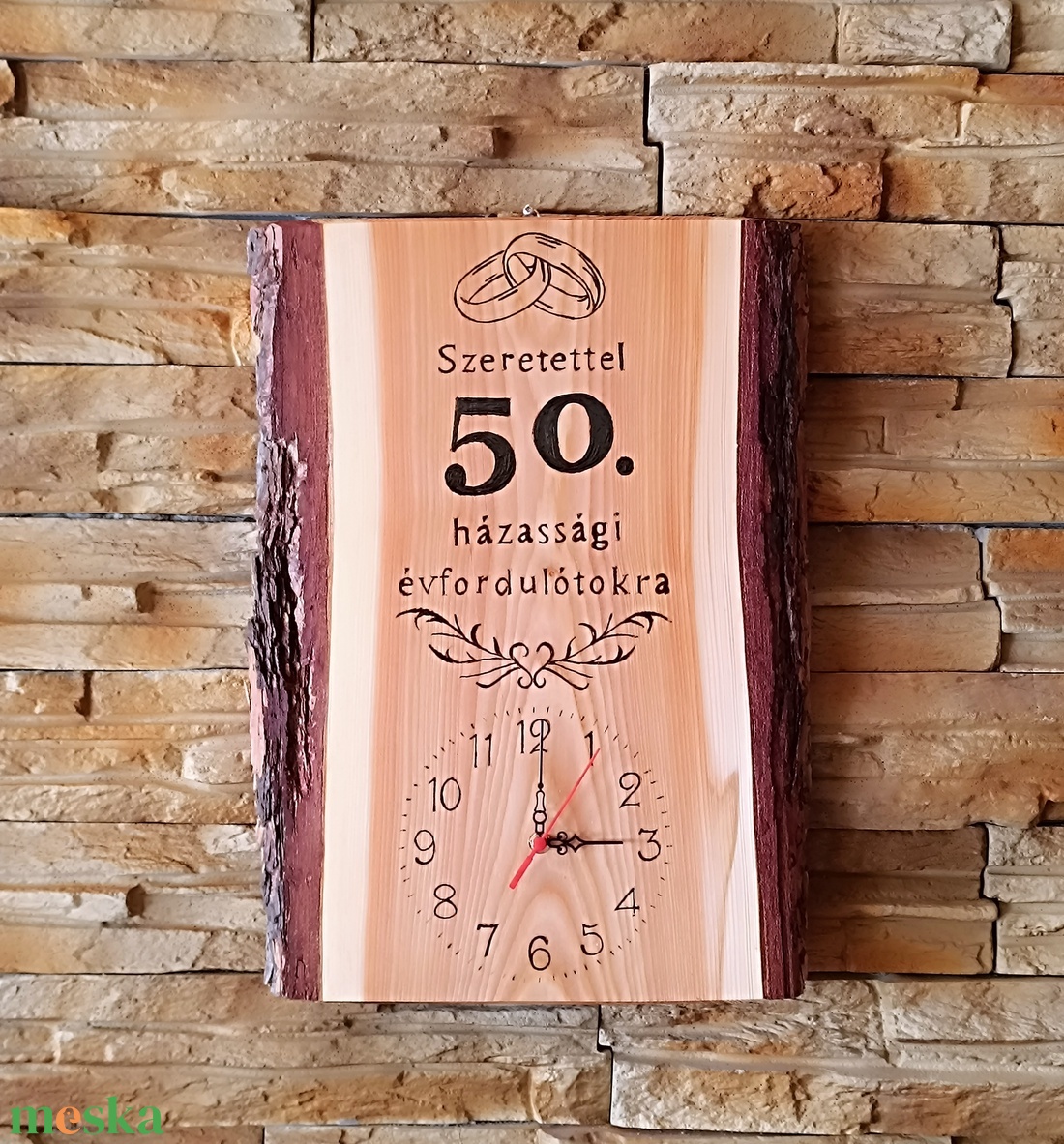 Fa falióra 50. házassági évforduló alkalmából - otthon & életmód - dekoráció - fali és függő dekoráció - falióra & óra - Meska.hu Fa falióra 50. házassági évforduló alkalmából - otthon & életmód - dekoráció - fali és függő dekoráció - falióra & óra - Meska.hu