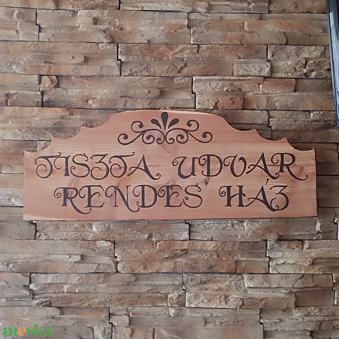 Tiszta udvar rendes ház egyedi fatábla - - Meska.hu Tiszta udvar rendes ház egyedi fatábla - - Meska.hu