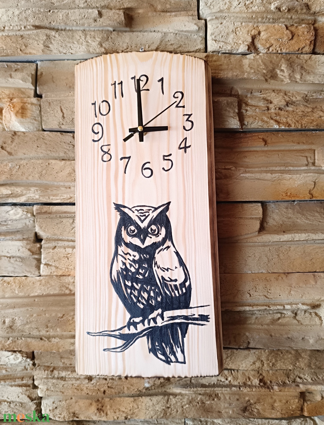 Baglyos vörösfenyő falióra  - otthon & életmód - dekoráció - fali és függő dekoráció - falióra & óra - Meska.hu
