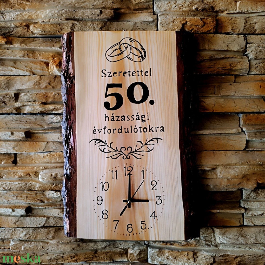 Fa falióra 50.házassági évforduló alkalmából - otthon & életmód - dekoráció - fali és függő dekoráció - falióra & óra - Meska.hu Fa falióra 50.házassági évforduló alkalmából - otthon & életmód - dekoráció - fali és függő dekoráció - falióra & óra - Meska.hu