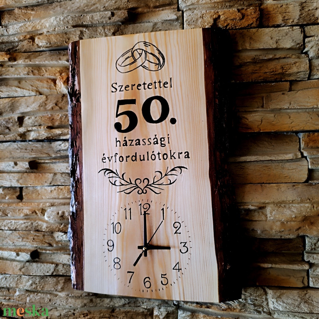 Fa falióra 50.házassági évforduló alkalmából - otthon & életmód - dekoráció - fali és függő dekoráció - falióra & óra - Meska.hu Fa falióra 50.házassági évforduló alkalmából - otthon & életmód - dekoráció - fali és függő dekoráció - falióra & óra - Meska.hu