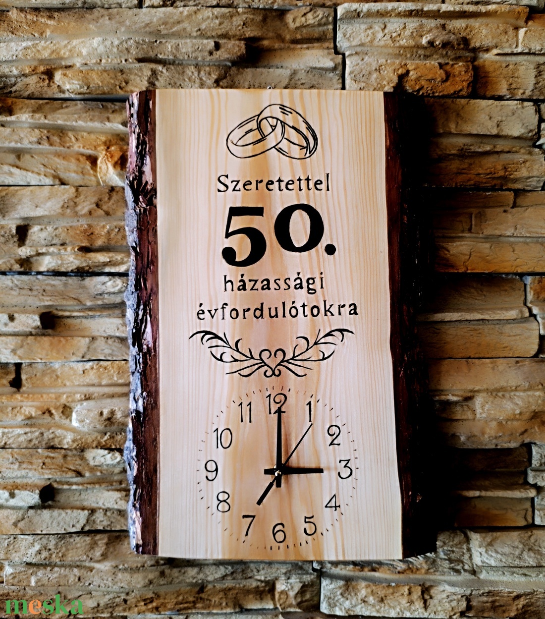 Fa falióra 50.házassági évforduló alkalmából - otthon & életmód - dekoráció - fali és függő dekoráció - falióra & óra - Meska.hu Fa falióra 50.házassági évforduló alkalmából - otthon & életmód - dekoráció - fali és függő dekoráció - falióra & óra - Meska.hu