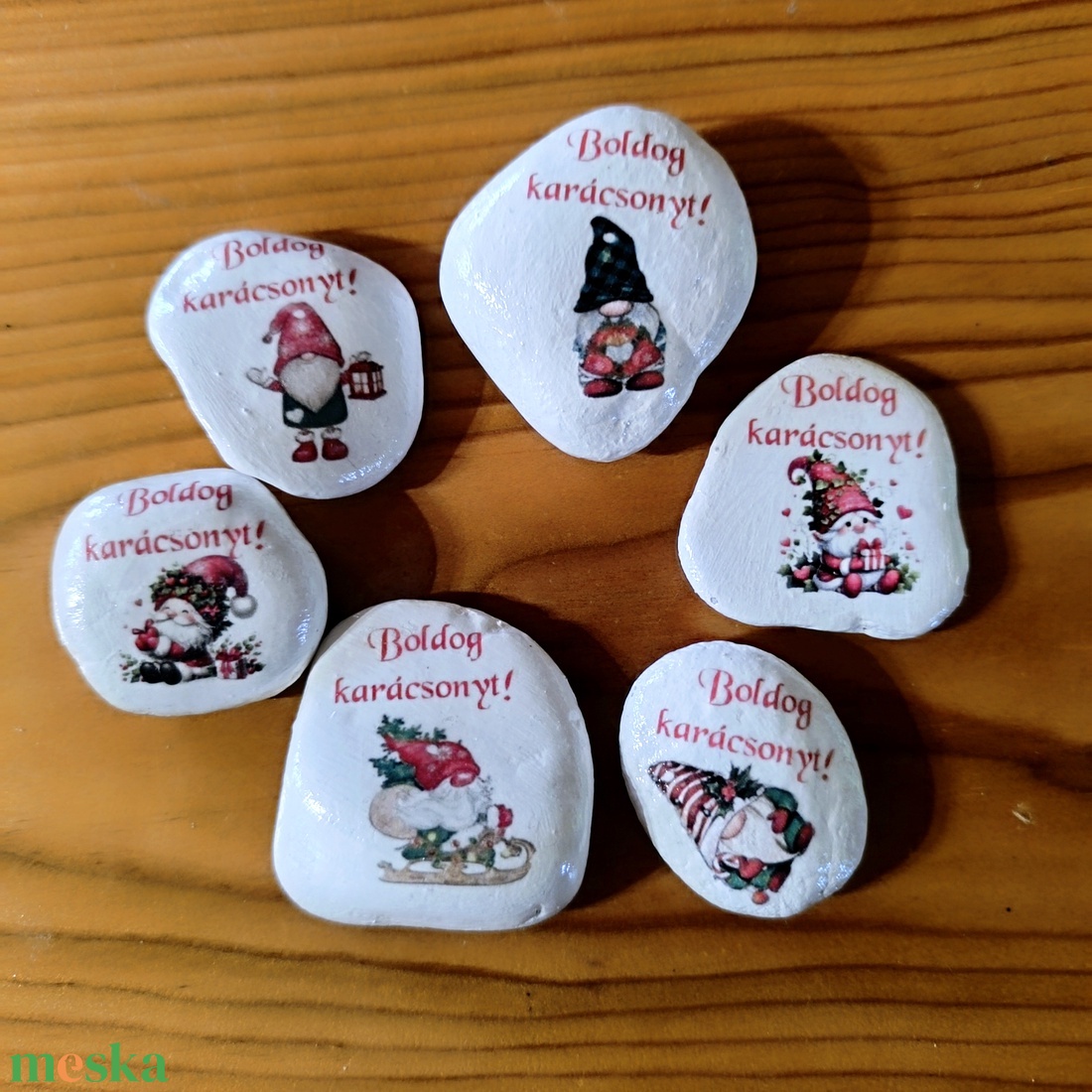 Karácsonyi ajándék kísérő kövek - karácsony - karácsonyi ajándékozás - karácsonyi ajándékcsomagolás - Meska.hu