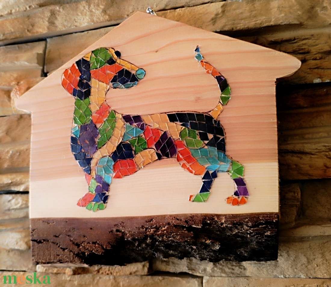 Mozaik falikép tacskó kutyussal  - otthon & életmód - dekoráció - kép & falikép - 3d képek - Meska.hu