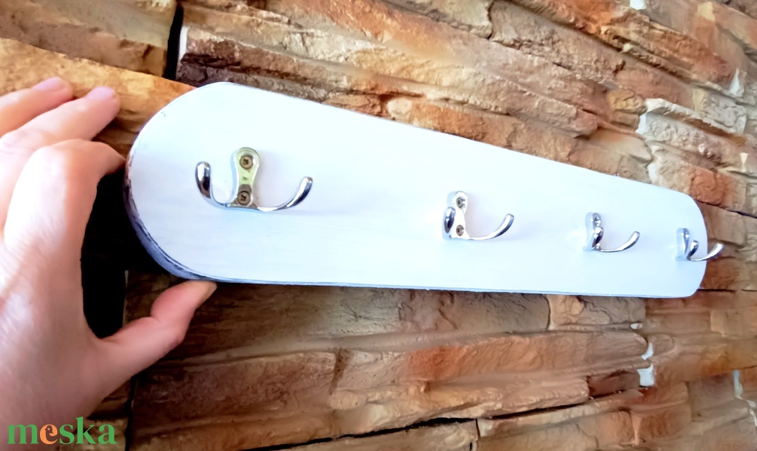 Rusztikus, fehér fa konyhai fogas - otthon & életmód - konyhafelszerelés, tálalás - konyhai dekoráció - konyhai dísz - Meska.hu