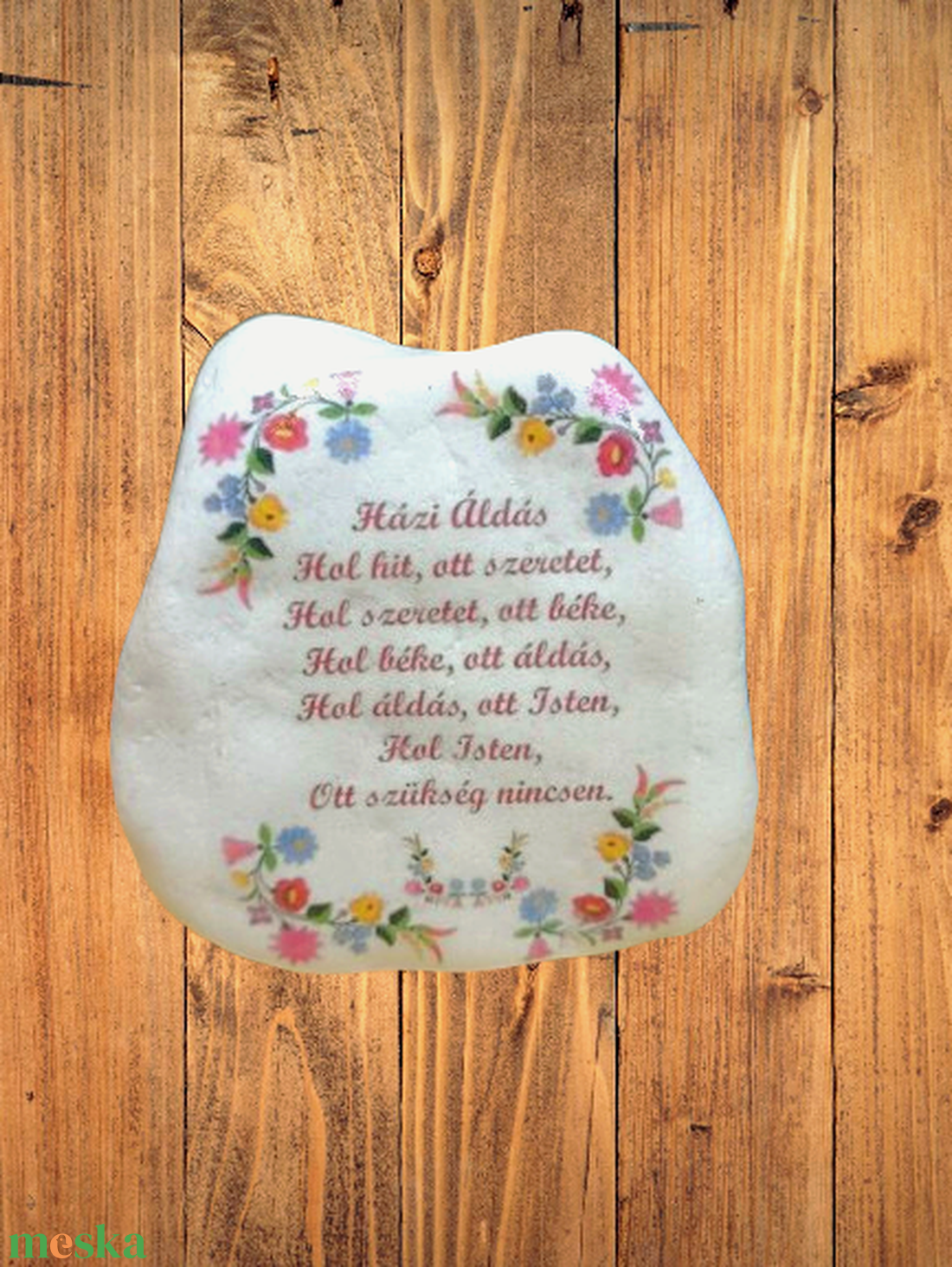 Házi Áldás  nagyméretű fehér díszkő - otthon & életmód - vallás - házi áldás - Meska.hu