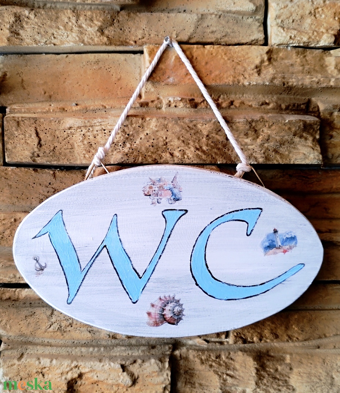 Ajtó tábla wc felirattal  - otthon & életmód - fürdőszoba - fürdőszobai dekoráció - Meska.hu