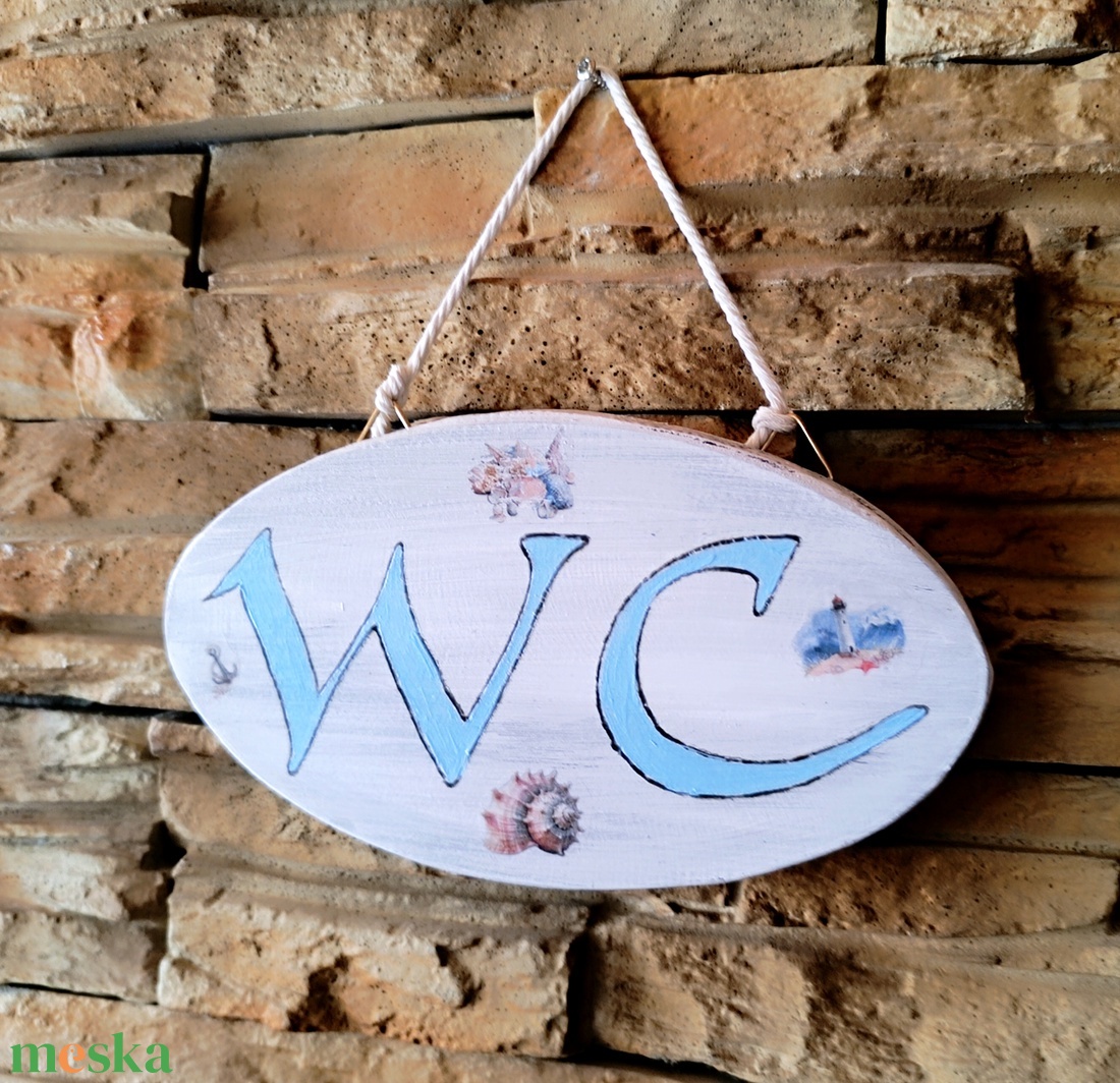 Ajtó tábla wc felirattal  - otthon & életmód - fürdőszoba - fürdőszobai dekoráció - Meska.hu