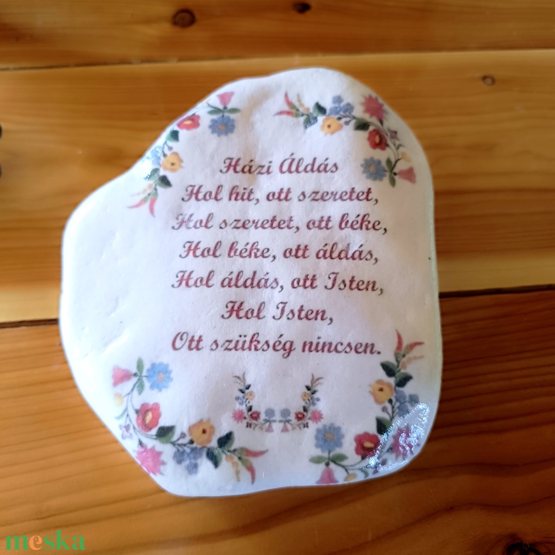 Házi Áldás  nagyméretű fehér díszkő - otthon & életmód - vallás - házi áldás - Meska.hu