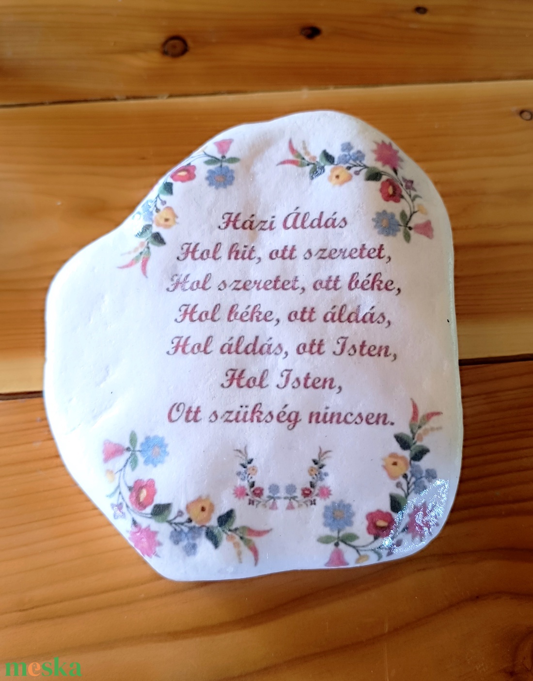 Házi Áldás  nagyméretű fehér díszkő - otthon & életmód - vallás - házi áldás - Meska.hu