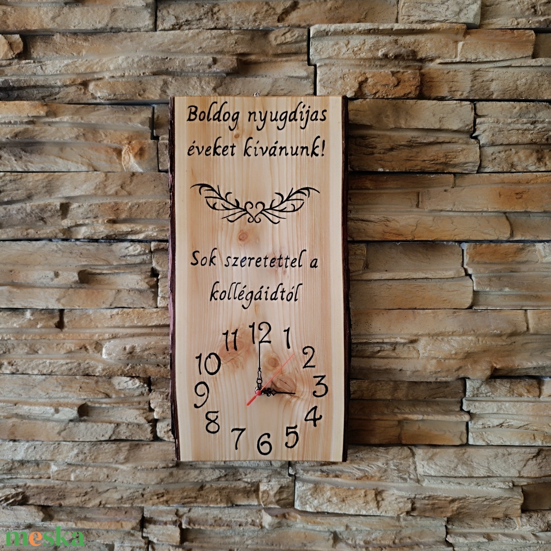 Fa falióra nyugdíjas búcsúztató alkalmából  - otthon & életmód - dekoráció - fali és függő dekoráció - falióra & óra - Meska.hu