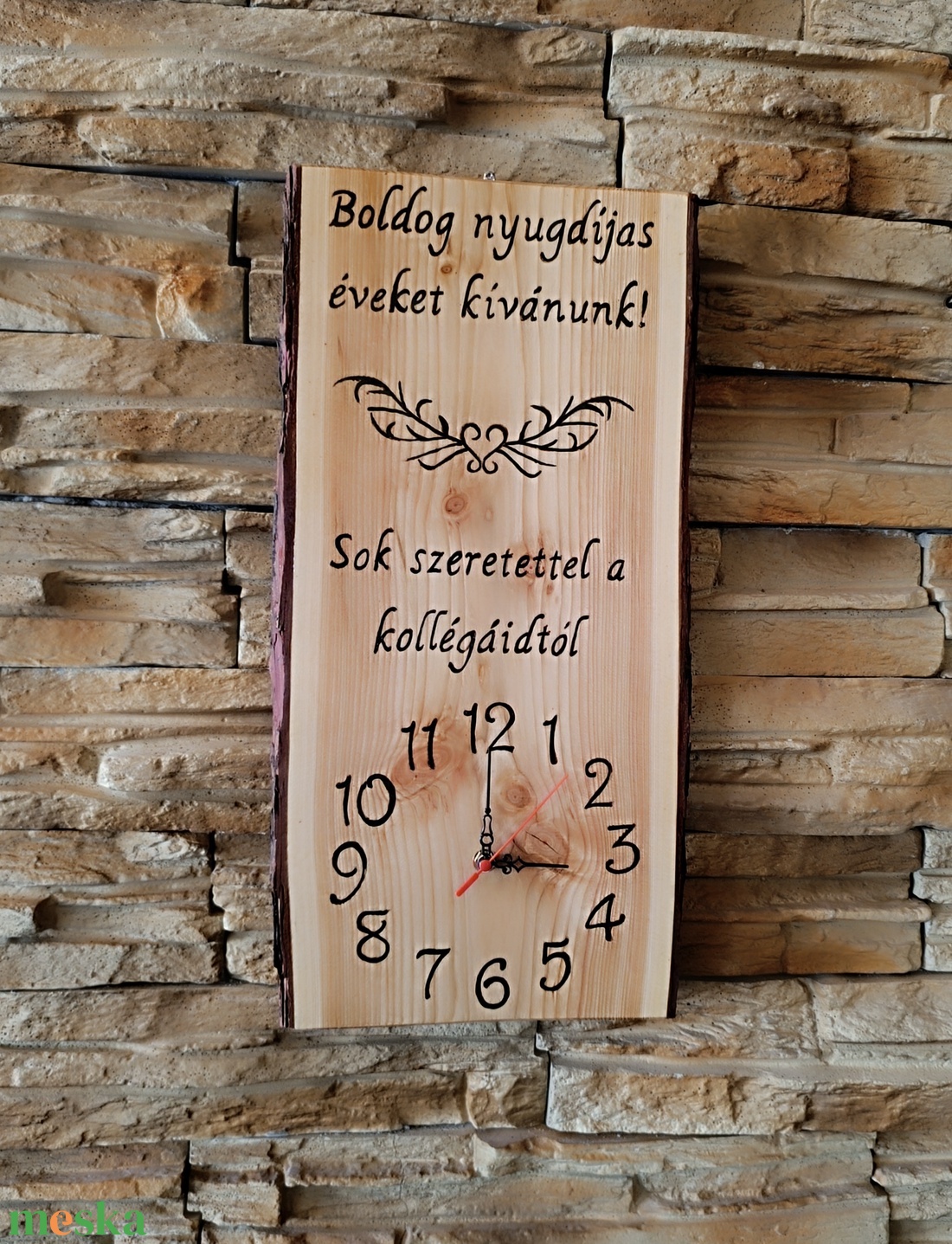 Fa falióra nyugdíjas búcsúztató alkalmából  - otthon & életmód - dekoráció - fali és függő dekoráció - falióra & óra - Meska.hu