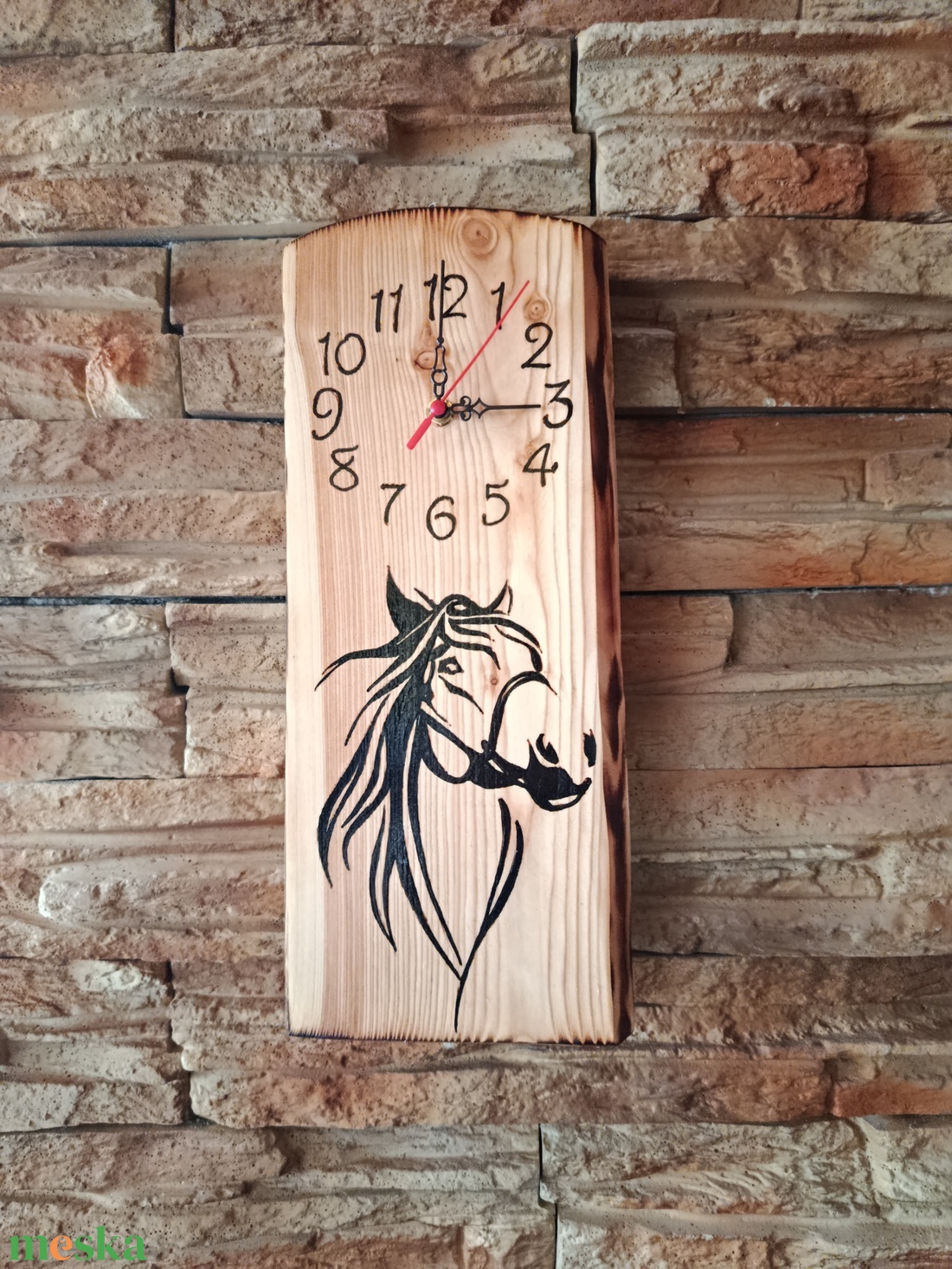 Fából készült lovas falióra  - otthon & életmód - dekoráció - fali és függő dekoráció - falióra & óra - Meska.hu