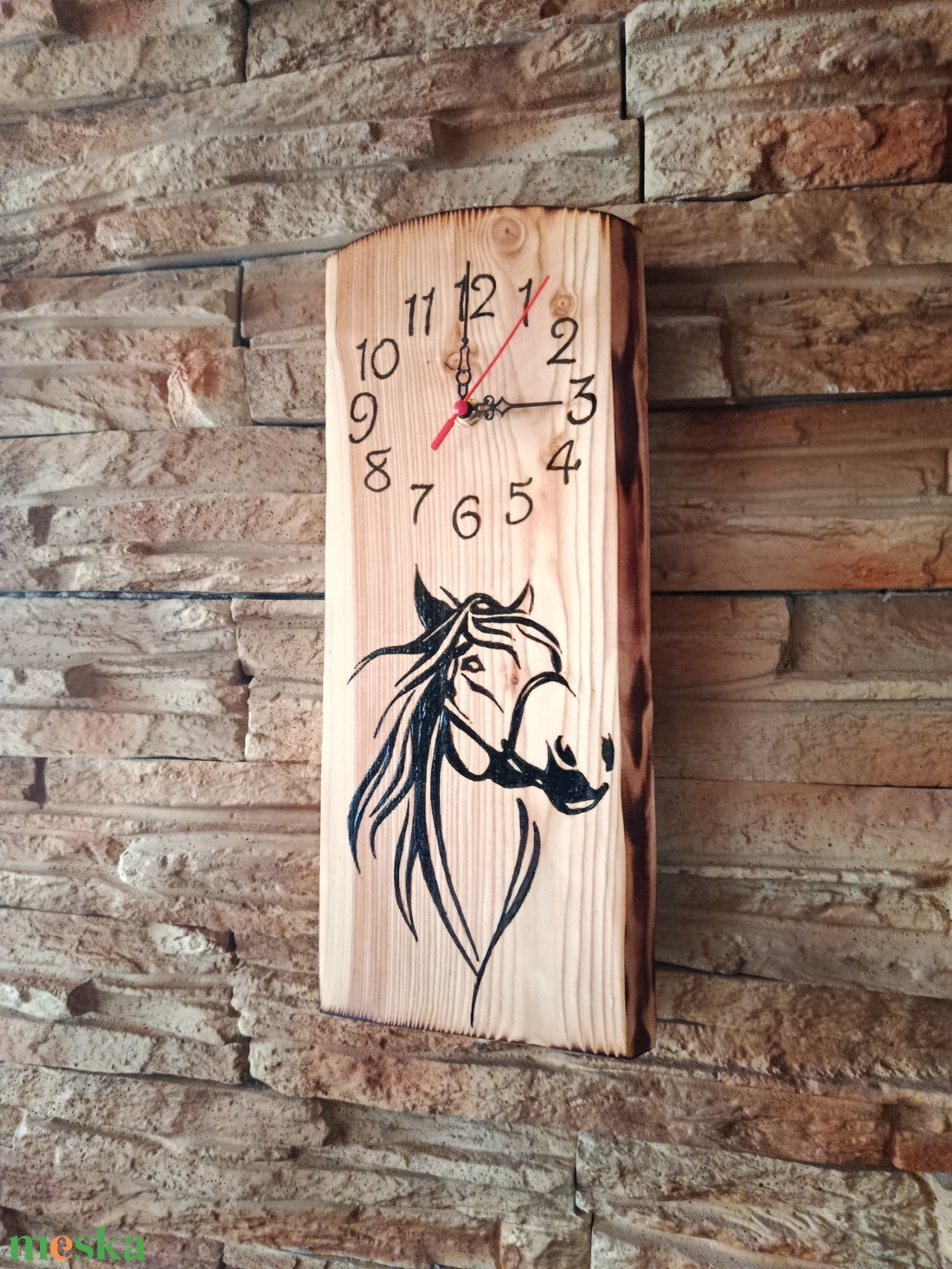Fából készült lovas falióra  - otthon & életmód - dekoráció - fali és függő dekoráció - falióra & óra - Meska.hu