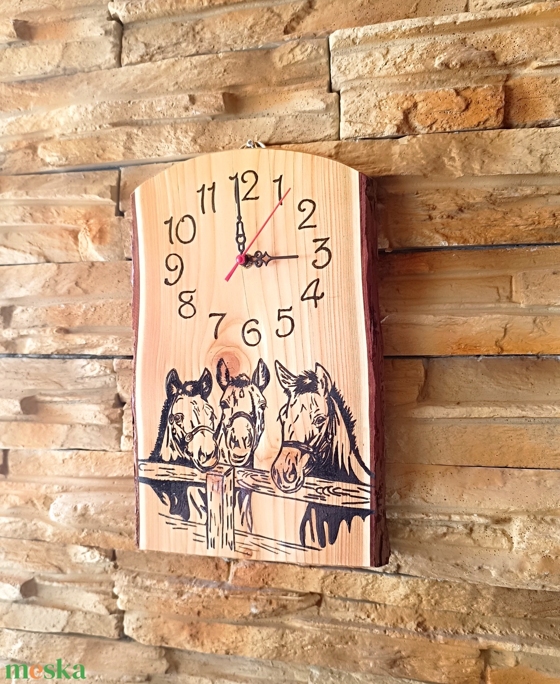 3 lovas fa falióra  - otthon & életmód - dekoráció - fali és függő dekoráció - falióra & óra - Meska.hu