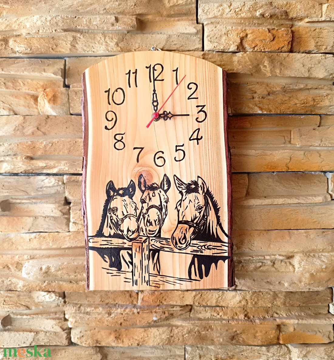 3 lovas fa falióra  - otthon & életmód - dekoráció - fali és függő dekoráció - falióra & óra - Meska.hu