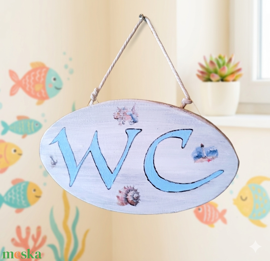 Ajtó tábla wc felirattal  - otthon & életmód - fürdőszoba - fürdőszobai dekoráció - Meska.hu