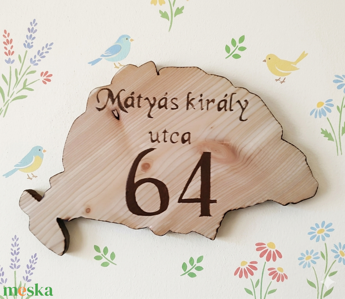 Nagyméretű Nagy Magyarország formájú házszám tábla  - otthon & életmód - ház & kert - házszám - Meska.hu