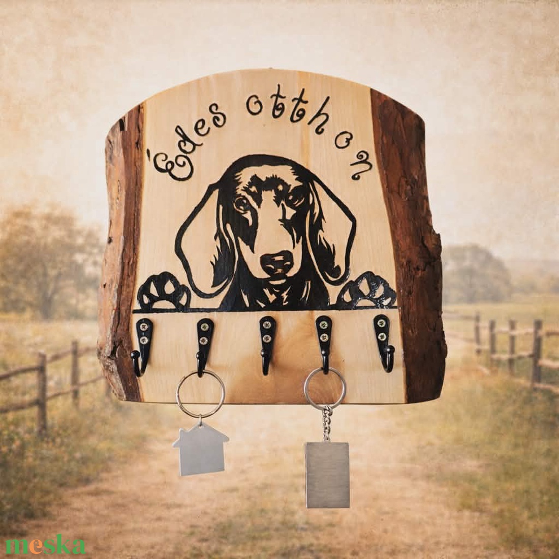 Kézműves kulcstartó falra-tacskó kutyás design - otthon & életmód - dekoráció - fali és függő dekoráció - fali kulcstartó - Meska.hu