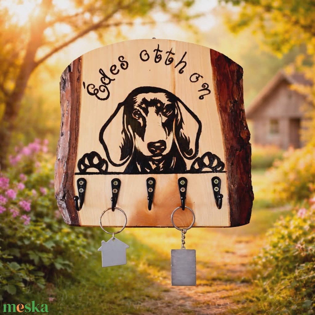 Kézműves kulcstartó falra-tacskó kutyás design - otthon & életmód - dekoráció - fali és függő dekoráció - fali kulcstartó - Meska.hu