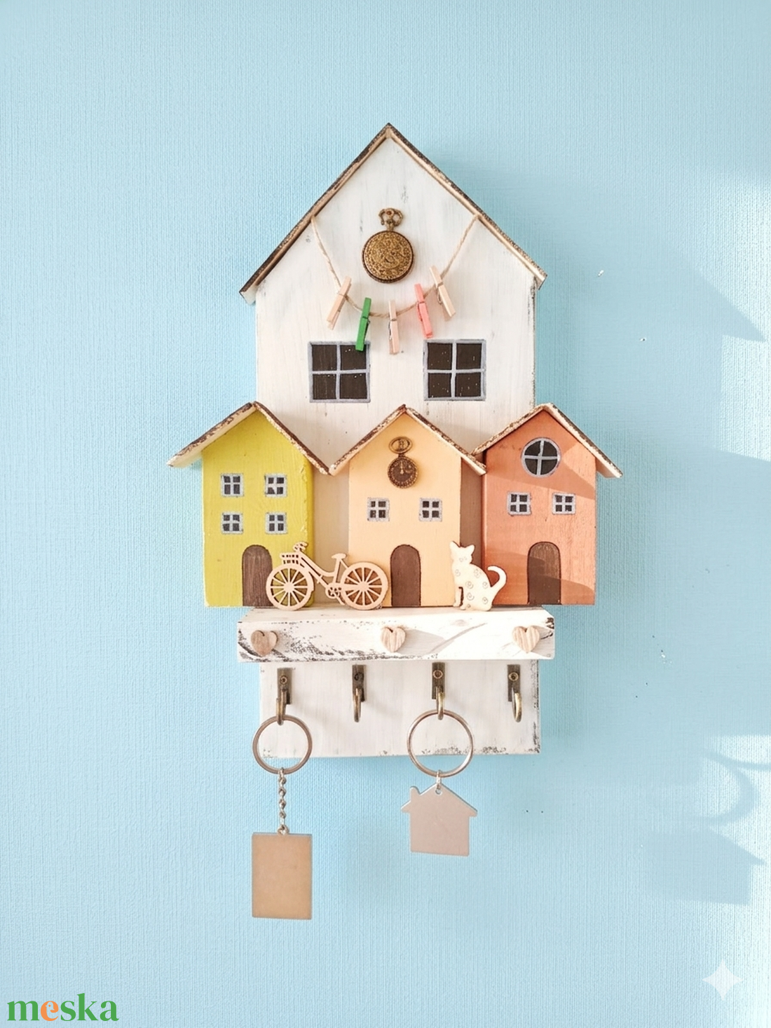 Kézműves  Otthon sziget kulcstartó -Ahol a kulcsok is hazatalálnak! - otthon & életmód - dekoráció - fali és függő dekoráció - fali kulcstartó - Meska.hu