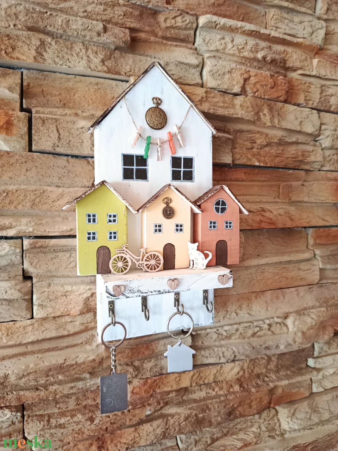 Kézműves  Otthon sziget kulcstartó -Ahol a kulcsok is hazatalálnak! - otthon & életmód - dekoráció - fali és függő dekoráció - fali kulcstartó - Meska.hu