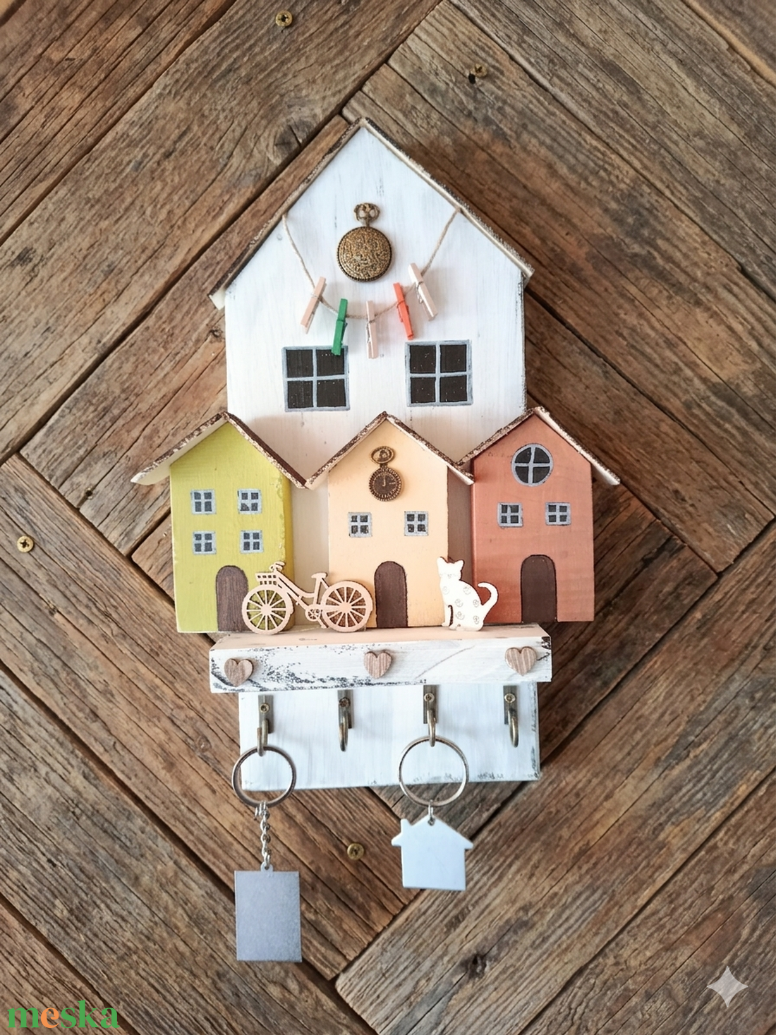 Kézműves  Otthon sziget kulcstartó -Ahol a kulcsok is hazatalálnak! - otthon & életmód - dekoráció - fali és függő dekoráció - fali kulcstartó - Meska.hu