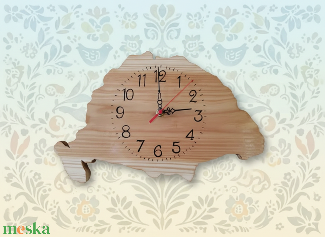 Nagy Magyarország formájú kézműves falióra  - otthon & életmód - dekoráció - fali és függő dekoráció - falióra & óra - Meska.hu