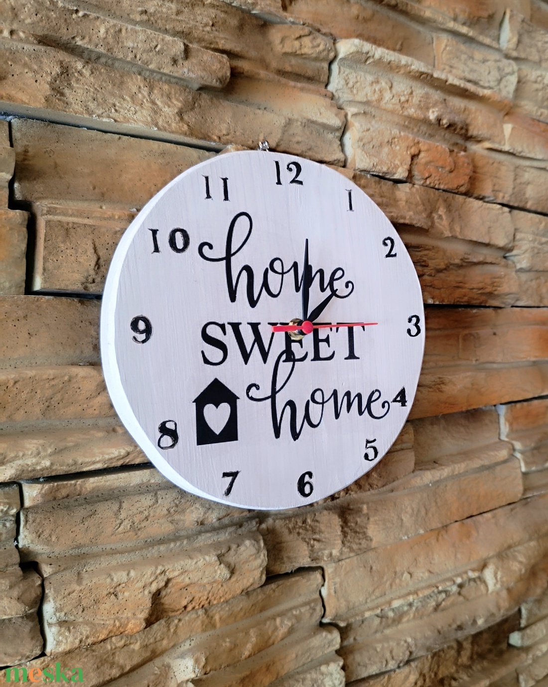 Home Sweet Home Vintage Stílusú Kézműves Fa Falióra - otthon & életmód - dekoráció - fali és függő dekoráció - falióra & óra - Meska.hu