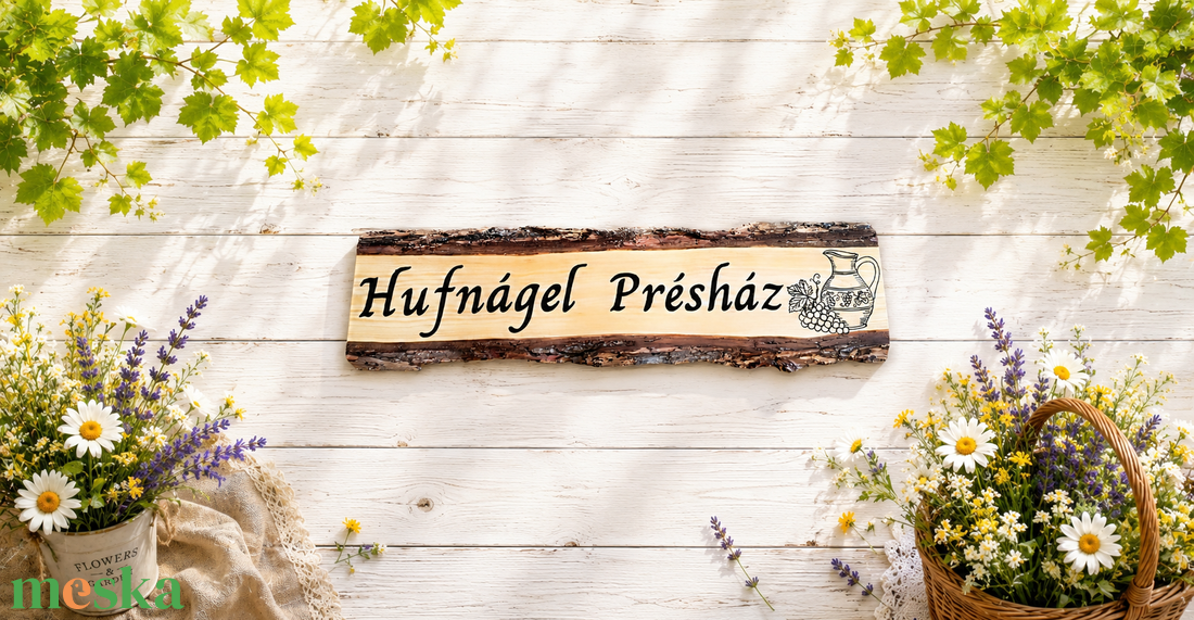 Rusztikus Cégtábla � Egyedi, kézzel készített pince- és présházdísz - otthon & életmód - dekoráció - asztal és polc dekoráció - gravírozott táblák - Meska.hu