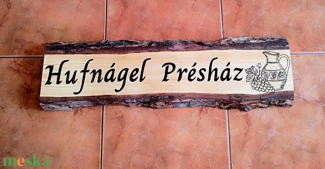 Rusztikus Cégtábla � Egyedi, kézzel készített pince- és présházdísz - otthon & életmód - dekoráció - asztal és polc dekoráció - gravírozott táblák - Meska.hu