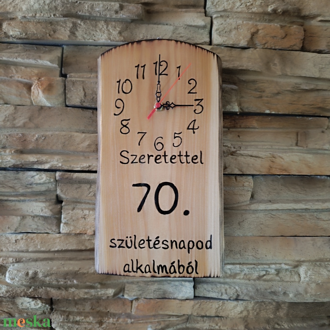 Rusztikus 70. születésnapi falióra � egyedi, kézműves ajándék  - otthon & életmód - dekoráció - fali és függő dekoráció - falióra & óra - Meska.hu