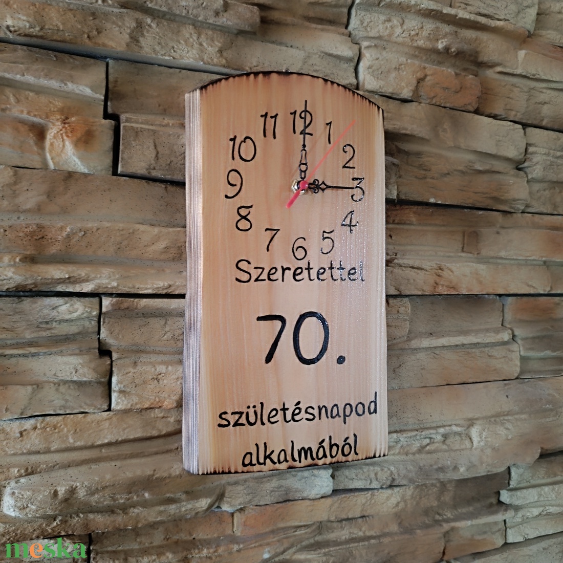 Rusztikus 70. születésnapi falióra � egyedi, kézműves ajándék  - otthon & életmód - dekoráció - fali és függő dekoráció - falióra & óra - Meska.hu