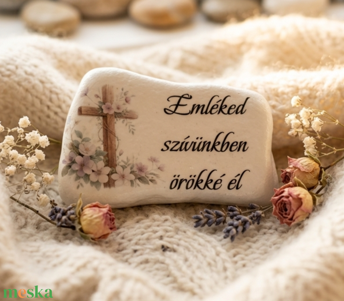 Emléked szívünkben él � Finom kidolgozású kegyeleti emlékkő - otthon & életmód - vallás - temetkezési tárgy - sírdísz, kegyeleti dísz - Meska.hu