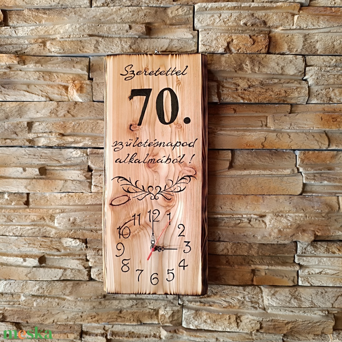 Egyedi 70. születésnapi fa falióra � kézműves ajándék szeretettel - otthon & életmód - dekoráció - fali és függő dekoráció - falióra & óra - Meska.hu