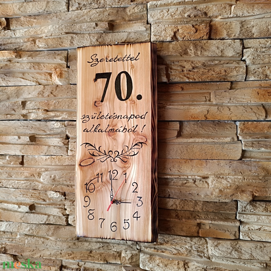 Egyedi 70. születésnapi fa falióra � kézműves ajándék szeretettel - otthon & életmód - dekoráció - fali és függő dekoráció - falióra & óra - Meska.hu