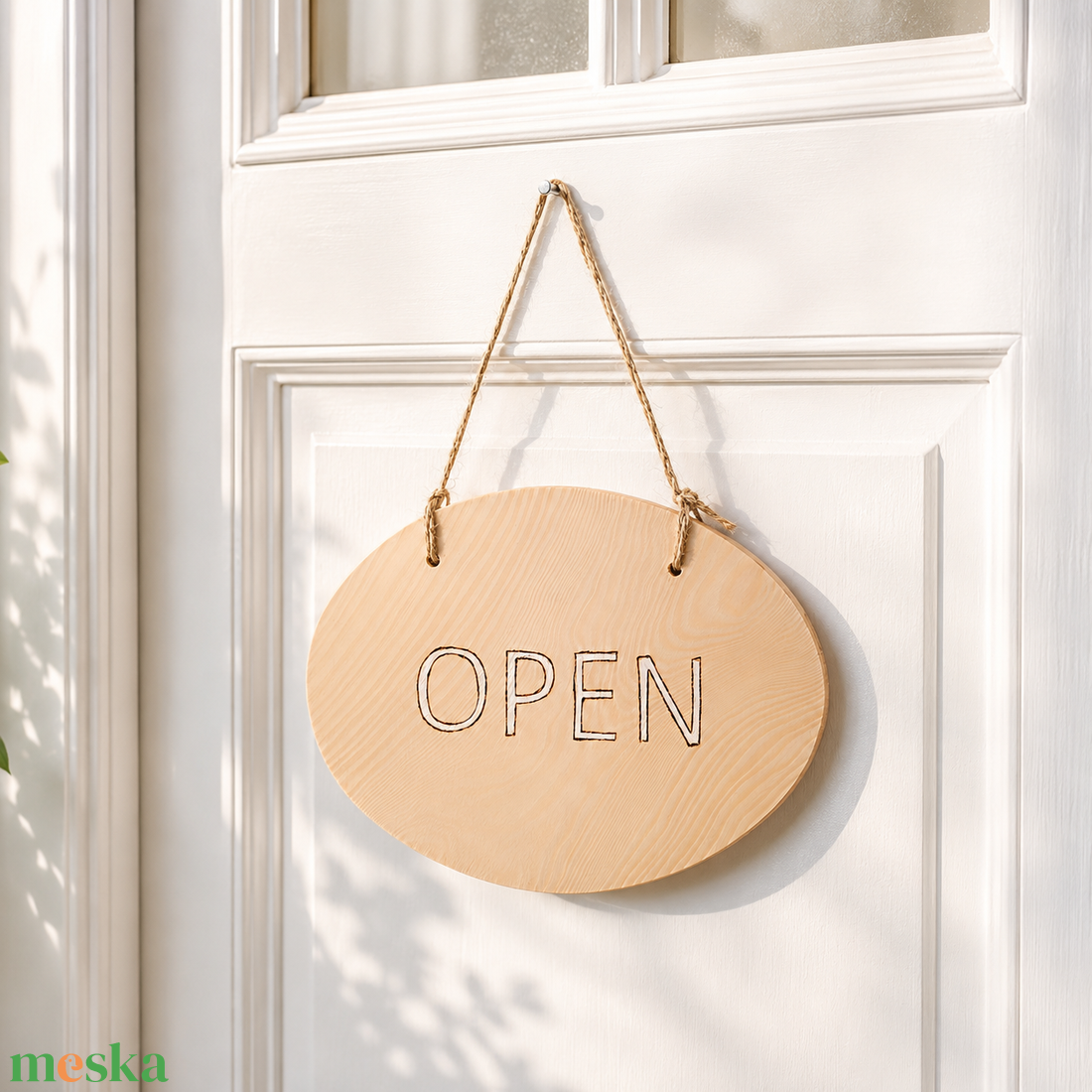 Kétoldalú fa OPEN/CLOSED ajtótábla � kézzel festett, rusztikus üzletnyitó tábla - esküvő - dekoráció - tábla & jelzés - Meska.hu