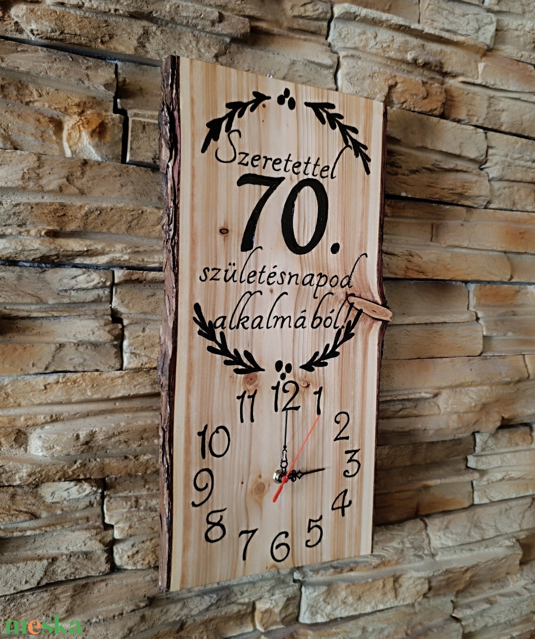 70. születésnap fa falióra� Egy élet emléke, szeretettel - otthon & életmód - dekoráció - fali és függő dekoráció - falióra & óra - Meska.hu