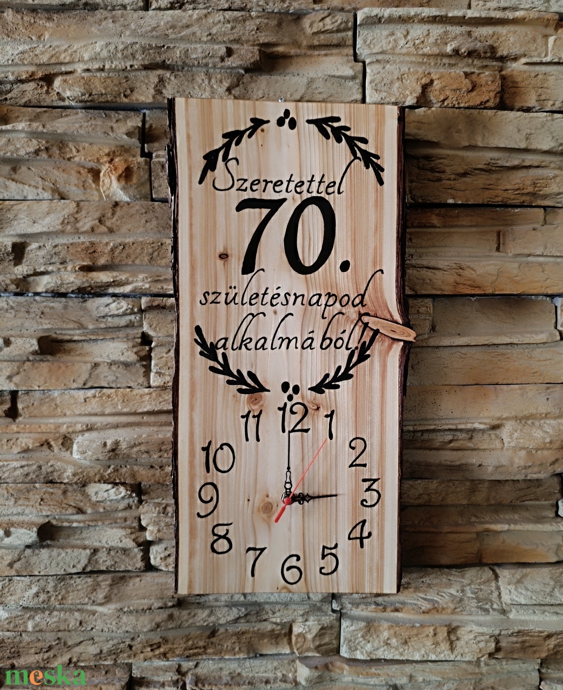 70. születésnap fa falióra� Egy élet emléke, szeretettel - otthon & életmód - dekoráció - fali és függő dekoráció - falióra & óra - Meska.hu