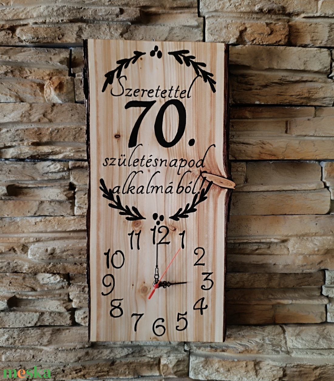 70. születésnap fa falióra� Egy élet emléke, szeretettel - otthon & életmód - dekoráció - fali és függő dekoráció - falióra & óra - Meska.hu