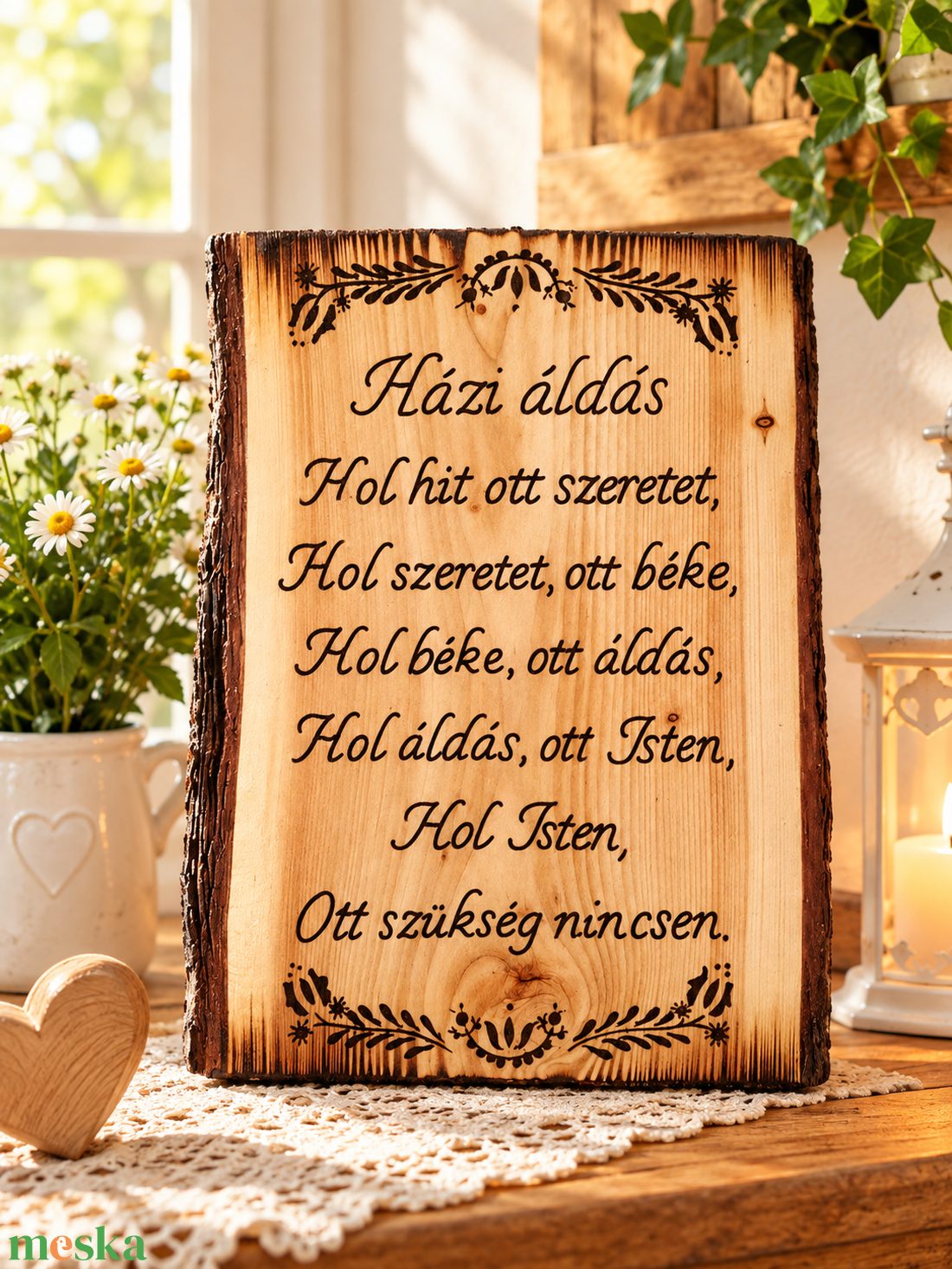 Házi áldás � rusztikus fa falikép  - otthon & életmód - dekoráció - kép & falikép - képkeret - Meska.hu