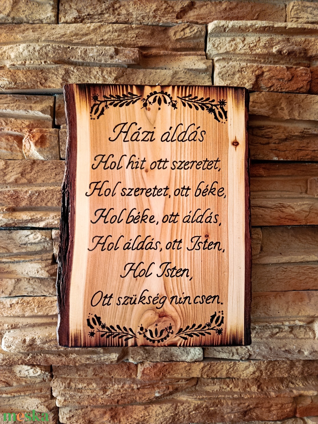 Házi áldás � rusztikus fa falikép  - otthon & életmód - dekoráció - kép & falikép - képkeret - Meska.hu
