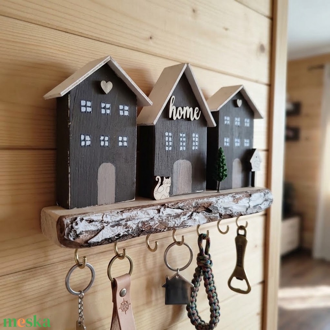 Home fa fali kulcstartó és akasztó � Egyedi, rusztikus otthoni dekoráció - otthon & életmód - dekoráció - fali és függő dekoráció - fali kulcstartó - Meska.hu