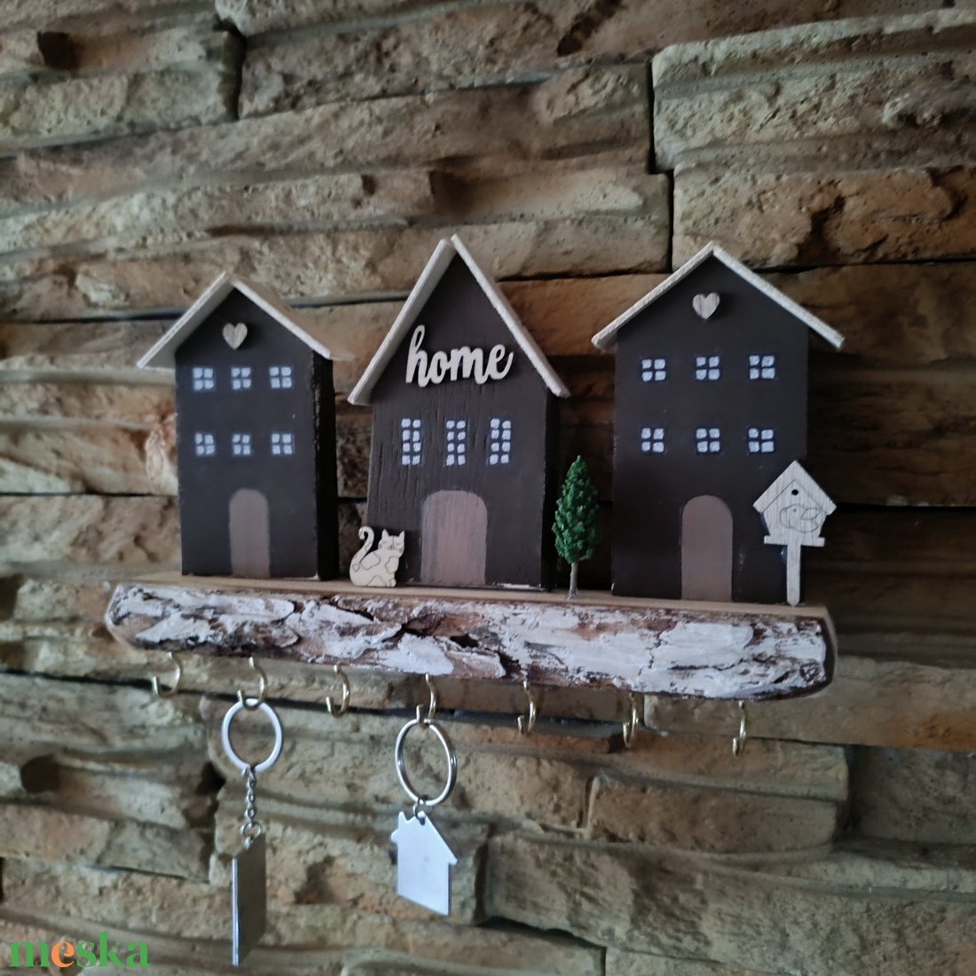 Home fa fali kulcstartó és akasztó � Egyedi, rusztikus otthoni dekoráció - otthon & életmód - dekoráció - fali és függő dekoráció - fali kulcstartó - Meska.hu