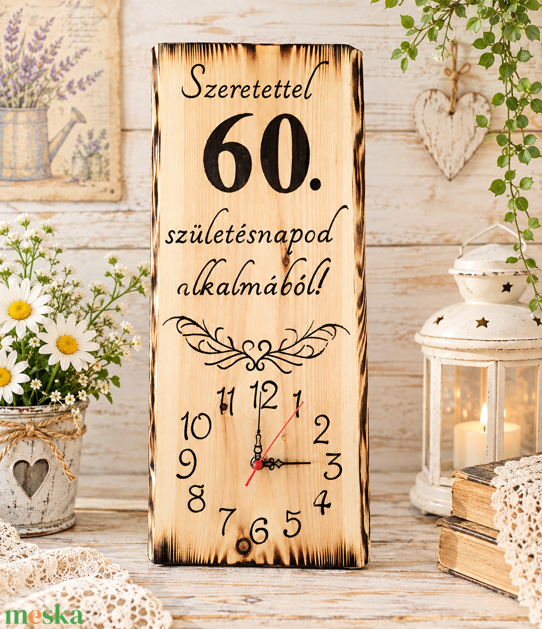�� Születésnapi 60-as falióra � egyedi, kézműves ajándék - otthon & életmód - dekoráció - fali és függő dekoráció - falióra & óra - Meska.hu