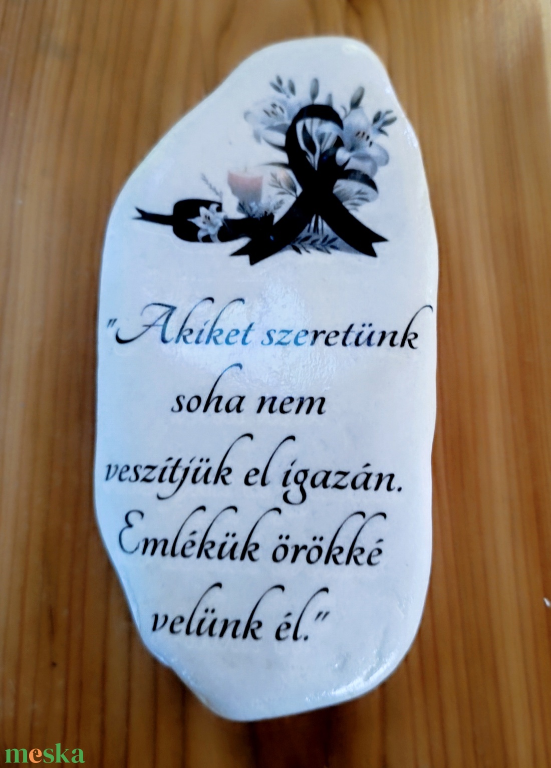 Kegyeleti díszkő � Örök emlék, szeretettel őrizve - otthon & életmód - vallás - temetkezési tárgy - sírdísz, kegyeleti dísz - Meska.hu