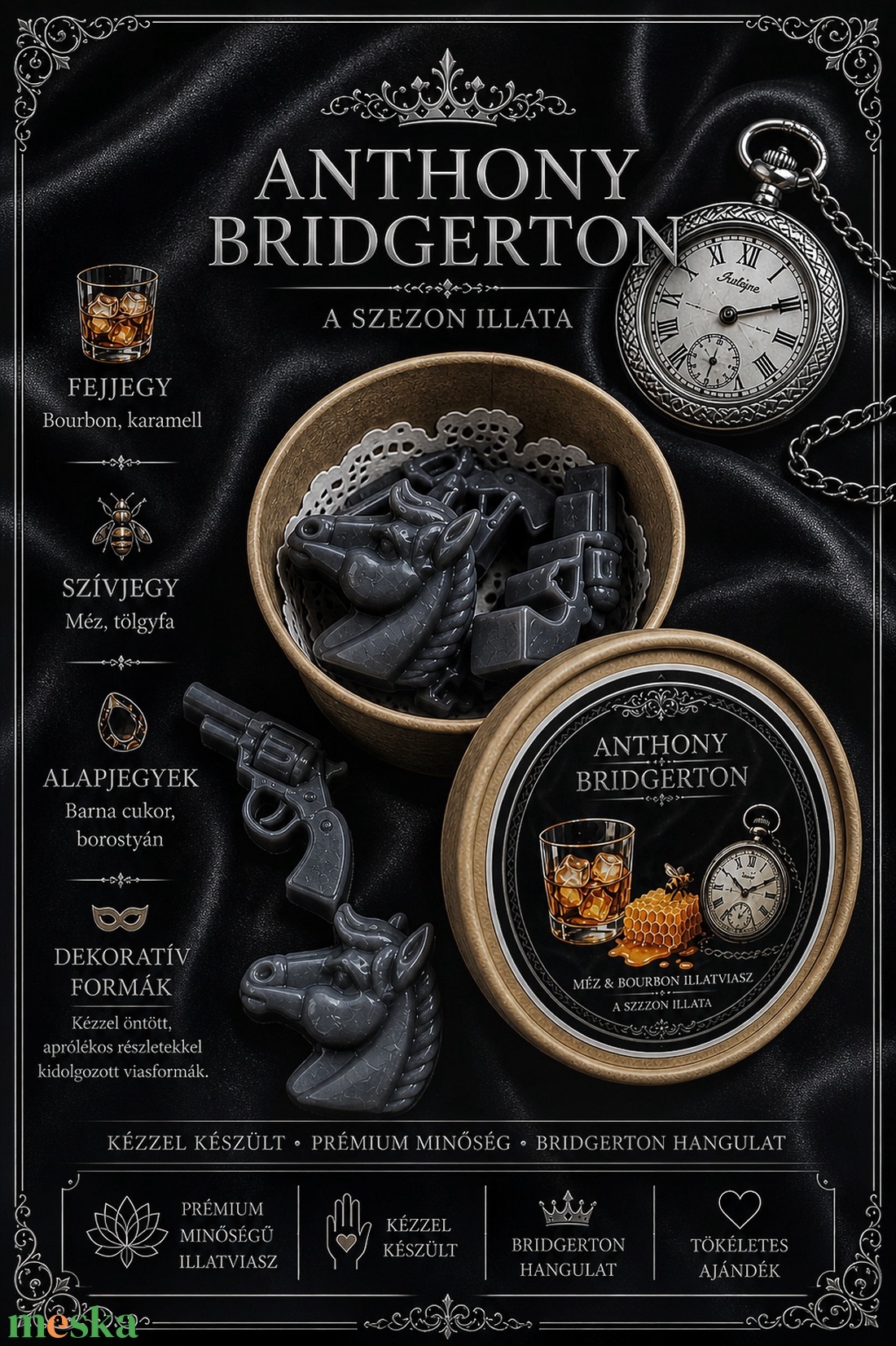 Anthony Bridgerton - Méz és Bourbon illatviasz 50g - otthon & életmód - gyertya, illat, aroma - illatviasz - Meska.hu