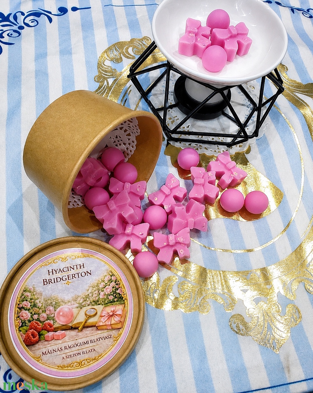 Hyacinth Bridgerton � Málnás rágógumi illatviasz - otthon & életmód - gyertya, illat, aroma - illatviasz - Meska.hu