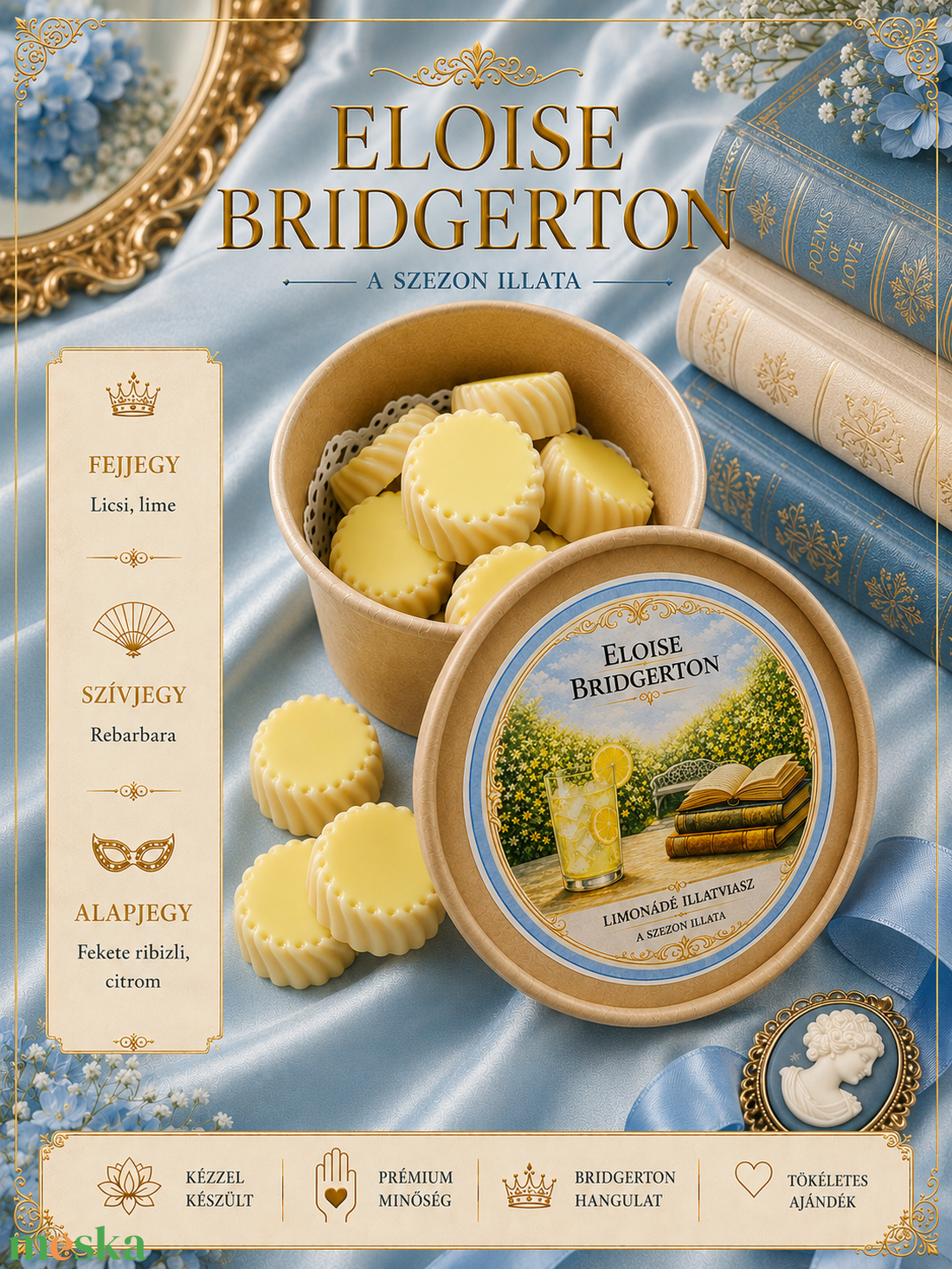 Eloise Bridgerton - Limonádé illatviasz - otthon & életmód - gyertya, illat, aroma - illatviasz - Meska.hu